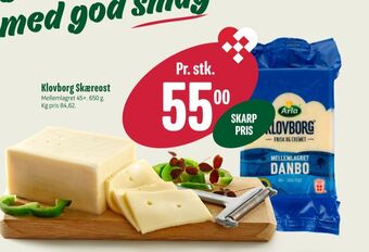 Min Købmand Klovborg skæreost danbo mellemlagret tilbud