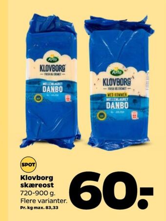 Klovborg skæreost danbo mellemlagret 45+