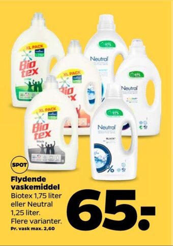 Netto Biotex vaskemiddel-flydende tilbud
