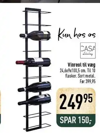Imerco Vinreol til væg tilbud