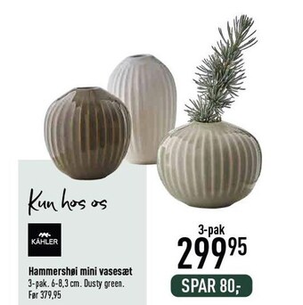 Imerco Hammershøi mini vasesæt 3-pak tilbud