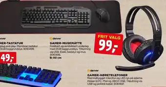 Gamer-musemåtte el. gamer-høretelefoner