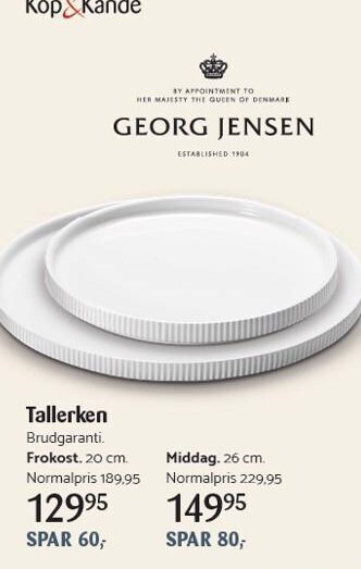 Kop & Kande Tallerken tilbud