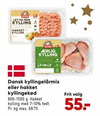 Bilka Dansk Kyllingelårmix eller hakket kyllingekød tilbud