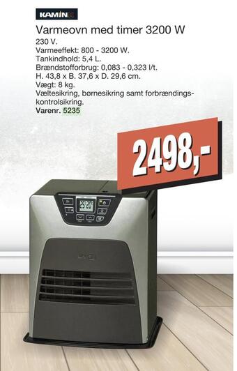 Harald Nyborg Varmeovn med timer 3200 w tilbud