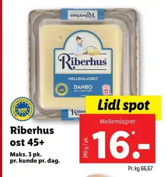 Lidl Riberhus skiveost danbo mellemlagret tilbud