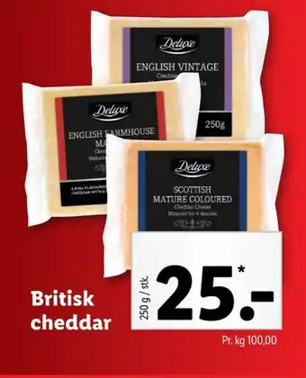 Lidl Deluxe cheddar english vintage tilbud