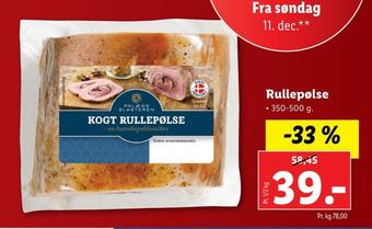 Lidl Pålægsslagteren rullepølse tilbud