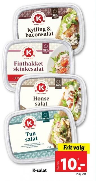 Lidl K-salat tunsalat tilbud