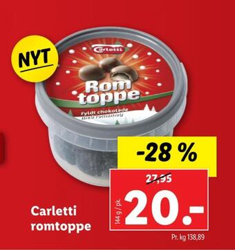 Lidl Romtoppe dessertchokolade tilbud