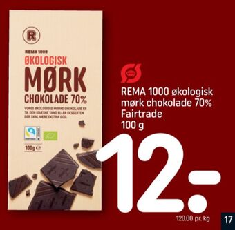 REMA 1000 Rema 1000 chokoladeplade mørk 70% tilbud