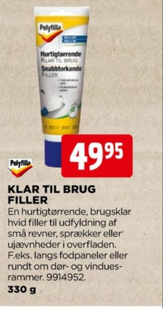 Polyfilla spartelmasse tilbud hos jem & fix