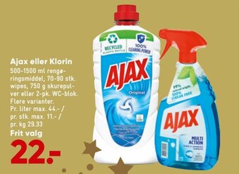 Bilka Ajax eller klorin tilbud