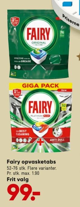 Bilka Fairy opvasketabs tilbud