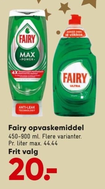 Bilka Fairy opvaskemiddel tilbud