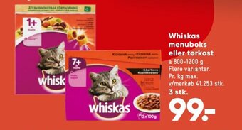 Bilka Whiskas menuboks eller tørkost tilbud