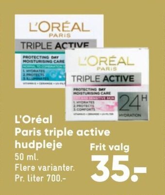 Bilka L'oréal paris triple active hudpleje tilbud