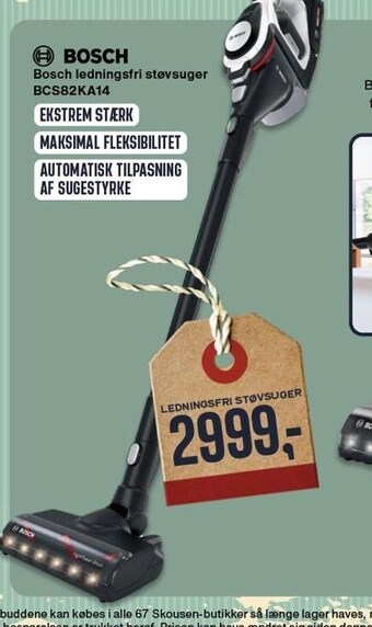 Skousen Bosch ledningsfri støvsuger tilbud