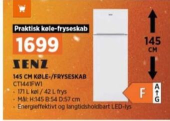 Power Senz køle/fryseskab tilbud