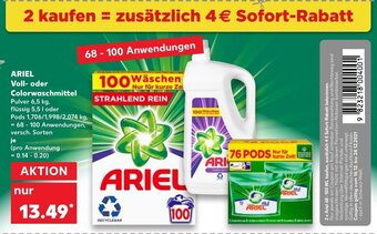Kaufland Ariel Voll-oder Colorwaschmittel tilbud