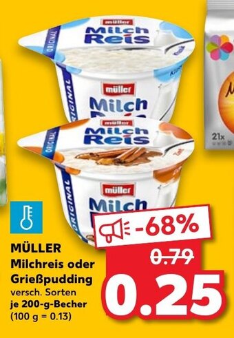 Müller Milchreis oder Grießpudding