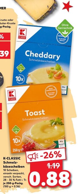 Kaufland K-Classic Schmelzkäsescheiben tilbud