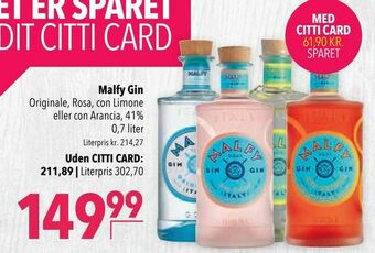 Citti Malfy Gin tilbud