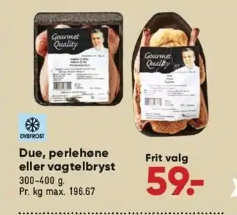 Due, perlehøne el. vagtelbryst