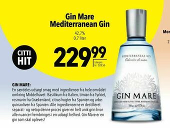 Citti Gin Mare Mediterranean Gin tilbud