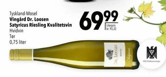 Citti Vingård Dr. Loosen Satyricus Riesling Kvalitetsvin tilbud