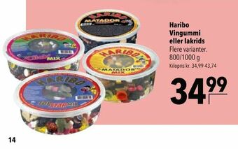 Citti Haribo Vingummi eller lakrids tilbud