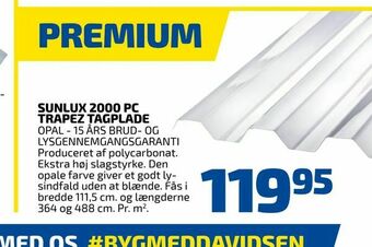 Sunlux 2000 pc trapez tagplade