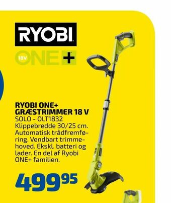 Davidsen Ryobi one+ græstrimmer 18 v tilbud