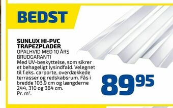 Davidsen Sunlux hi-pvc trapezplader tilbud