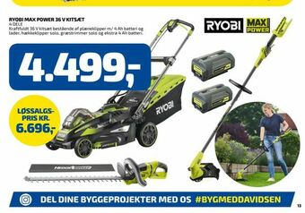 Ryobi max power 36 v kitsæt