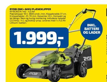 Davidsen Ryobi one+ akku plæneklipper tilbud