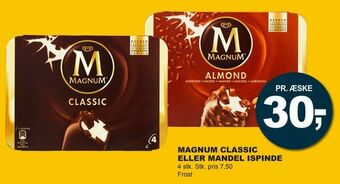 Let-Køb Magnum classic eller mandel ispinde tilbud