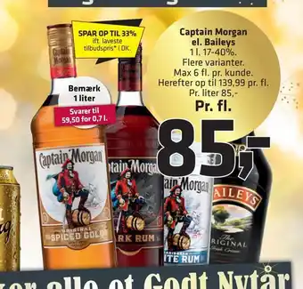 Fleggaard Captain morgan el. baileys tilbud