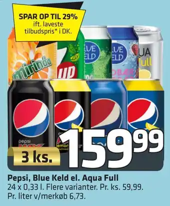 Fleggaard Pepsi, blue keld el. aqua full tilbud
