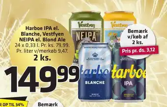 Harboe ipa el. blanche, vestfyen neipa el. blond ale