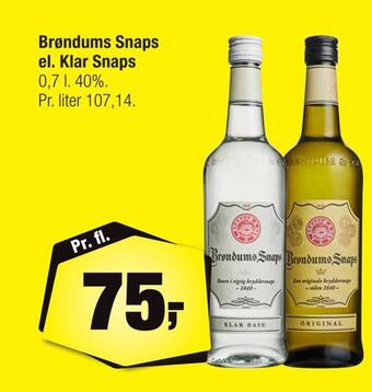 Calle Brøndums snaps el. klar snaps tilbud