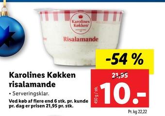 Lidl Karolines køkken risalamande tilbud