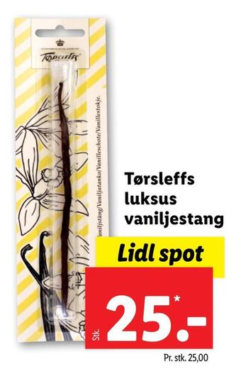 Lidl Tørsleffs luksus vaniljestang tilbud