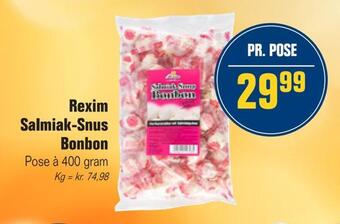 Otto Duborg Rexim salmiak-snus bonbon tilbud