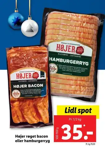 Lidl Højer røget bacon eller hamburgerryg tilbud