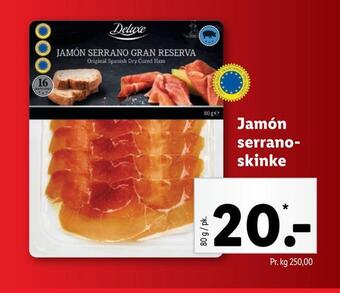 Lidl Jamón serranoskinke tilbud
