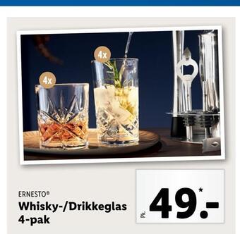 Lidl Whisky-/drikkeglas 4-pak tilbud