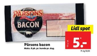 Lidl Pärsons bacon tilbud