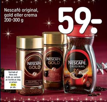 REMA 1000 Nescafé original, gold eller crema tilbud
