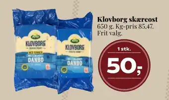 Dagli'Brugsen Klovborg skæreost tilbud